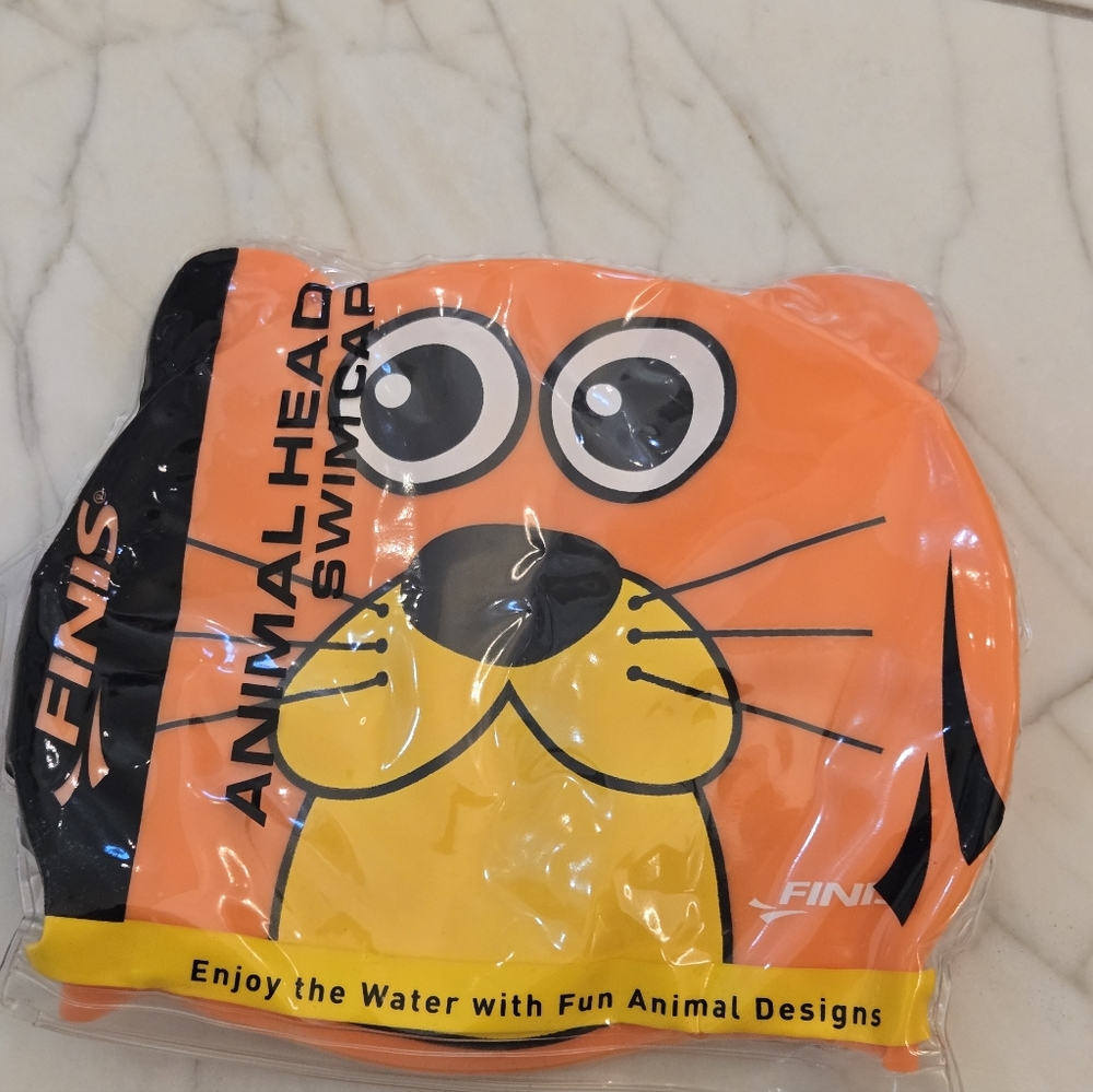 FINIS Kids Animal Head Swim Cap - Orange